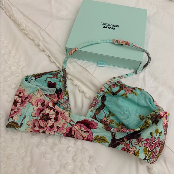 Roberto Cavalli X SKIMS Fagianella Halter Bikini Top Medium - Picture 6 of 8